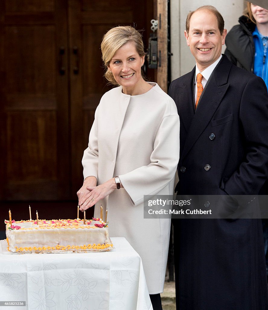 The Earl And Countess Of Wessex Attend Engagements On The 50th Birthday Of The Countess