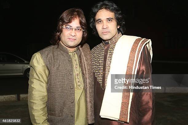Indian classical vocalists Tanveer Ahmed Khan and Imran Ahmed Khan during Swami Haridas Tansen Sangeet Nritya Mahotsavon at FICCI Auditorium on...