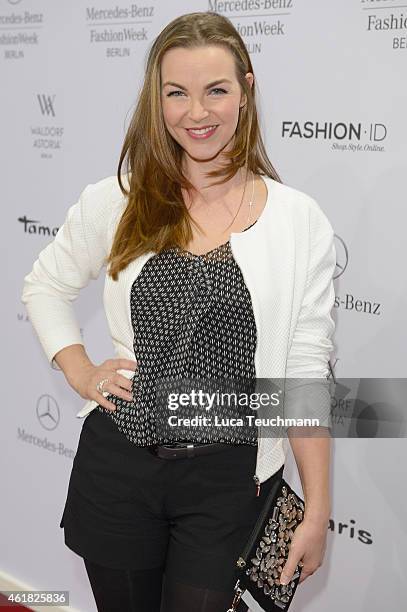 Annika Kipp attends the Minx by Eva Lutz show during the Mercedes-Benz Fashion Week Berlin Autumn/Winter 2015/16 at Brandenburg Gate on January 20,...