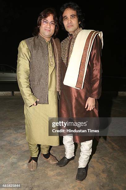 Indian classical vocalists Tanveer Ahmed Khan and Imran Ahmed Khan during Swami Haridas Tansen Sangeet Nritya Mahotsavon at FICCI Auditorium on...