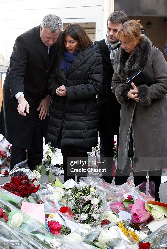 New York Mayor Bill De Blasio On A One Day Visit In Paris