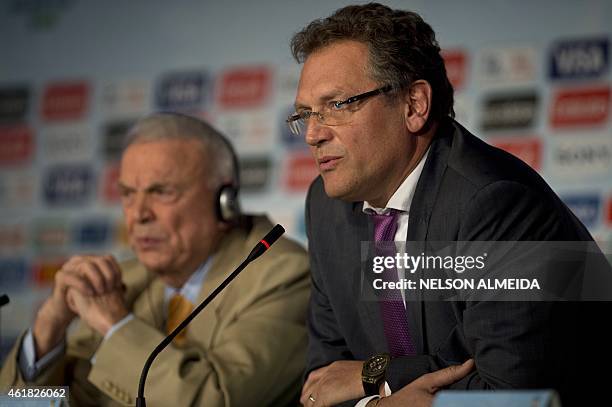 S general secretary, Jerome Valcke and the president of the Brazilian Football Confederation and chairman of the 2014 FIFA World Cup, Jose Maria...