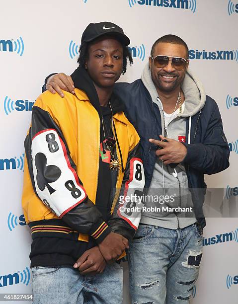 Joey Bada$$ and Shaggy visit at SiriusXM Studios on January 20, 2015 in New York City.