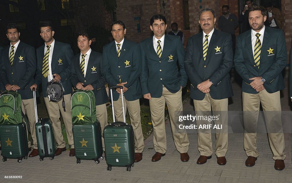 CRICKET-PAK-WC2015-MISBAH-DEPARTURE