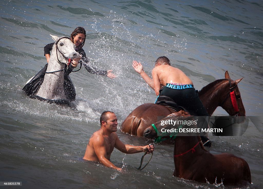 SPAIN-RELIGION-HORSE-SAN SEBASTIAN