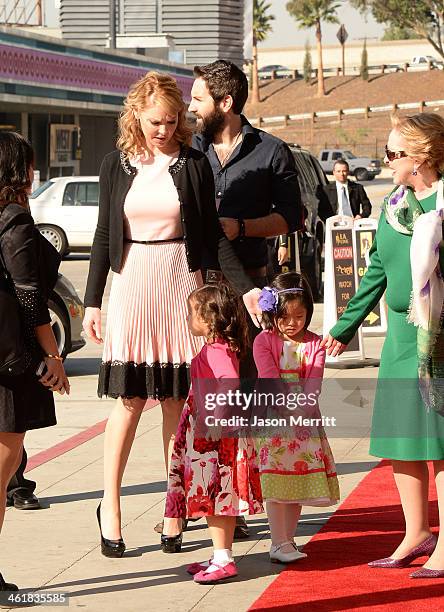 Actress Katherine Heigl, husband Josh Kelley and daughter Nancy 'Naleigh' Leigh attend the premiere of 'The Nut Job' at Regal Cinemas L.A. Live on...