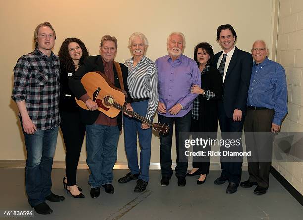 Vector Management's Jason Henke, The Country Music Hall of Fame's Abi Tapia, The First Edition's Terry Williams, Gene Lorenzo, Kenny Rogers, and Mary...