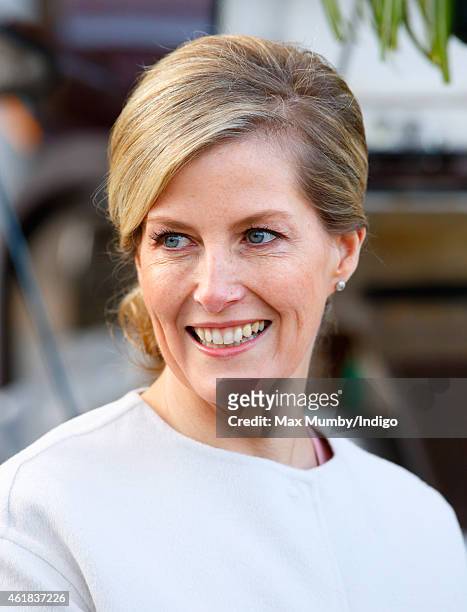 Sophie, Countess of Wessex accompanied by Prince Edward, Earl of Wessex visits the Tomorrow's People Social Enterprises at St Anselm's Church,...