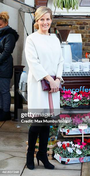 Sophie, Countess of Wessex accompanied by Prince Edward, Earl of Wessex visits the Tomorrow's People Social Enterprises at St Anselm's Church,...