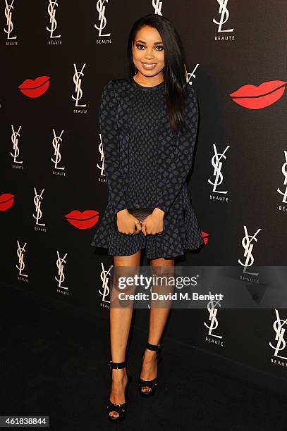 Dionne Bromfield attends the YSL Beaute Makeup Celebration 'YSL Loves Your Lips' in the presence of Cara Delevingne at The Boiler House, The Old...