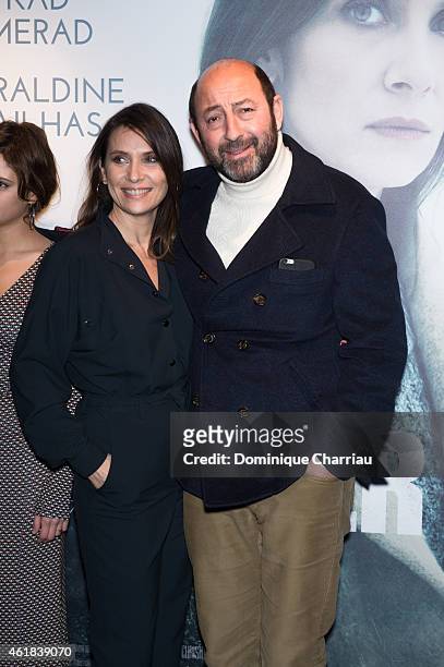 Geraldine Pailhas and Kad Merad attend the 'Disparue en hiver' Paris premiere at UGC Cine Cite Bercy on January 20, 2015 in Paris, France.