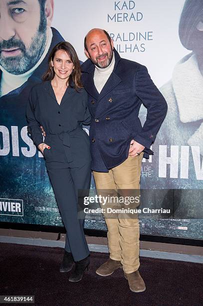 Geraldine Pailhas and Kad Merad attend the 'Disparue en hiver' Paris premiere at UGC Cine Cite Bercy on January 20, 2015 in Paris, France.