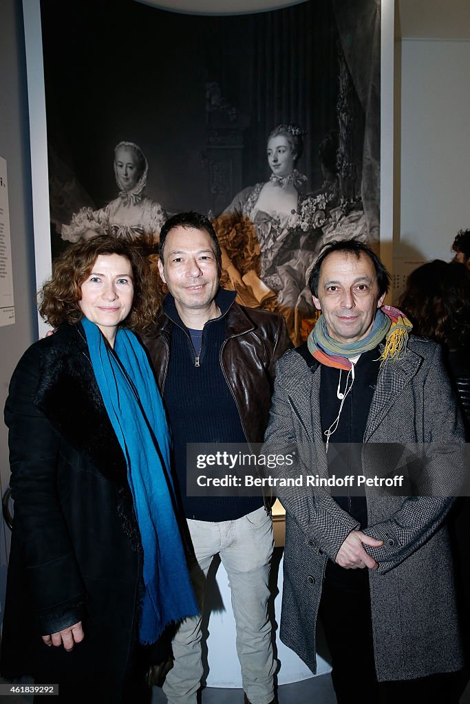 Team of 'Le Systeme' Theater Piece Visits The '18th Century, Birth Of Design' Exhibition At Versailles