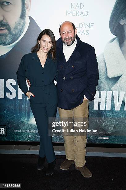 Kad Merad and Geraldine Pailhas attend 'Disparue En Hiver' Paris Premiere at UGC Cine Cite Bercy on January 20, 2015 in Paris, France.