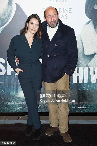 Kad Merad and Geraldine Pailhas attend 'Disparue En Hiver' Paris Premiere at UGC Cine Cite Bercy on January 20, 2015 in Paris, France.