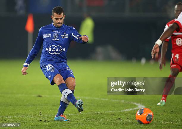 Ilan Araujo Dall'igna of Bastia in action during the french Ligue 1 match between Valenciennes FC and SC Bastia at the Stade du Hainaut on January...