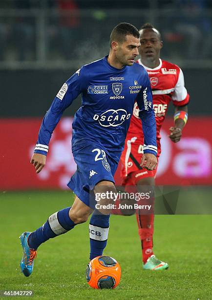 Ilan Araujo Dall'igna of Bastia in action during the french Ligue 1 match between Valenciennes FC and SC Bastia at the Stade du Hainaut on January...