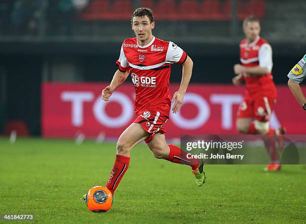 David Ducourtioux of Valenciennes in action during the french Ligue 1 match between Valenciennes FC and SC Bastia at the Stade du Hainaut on January...