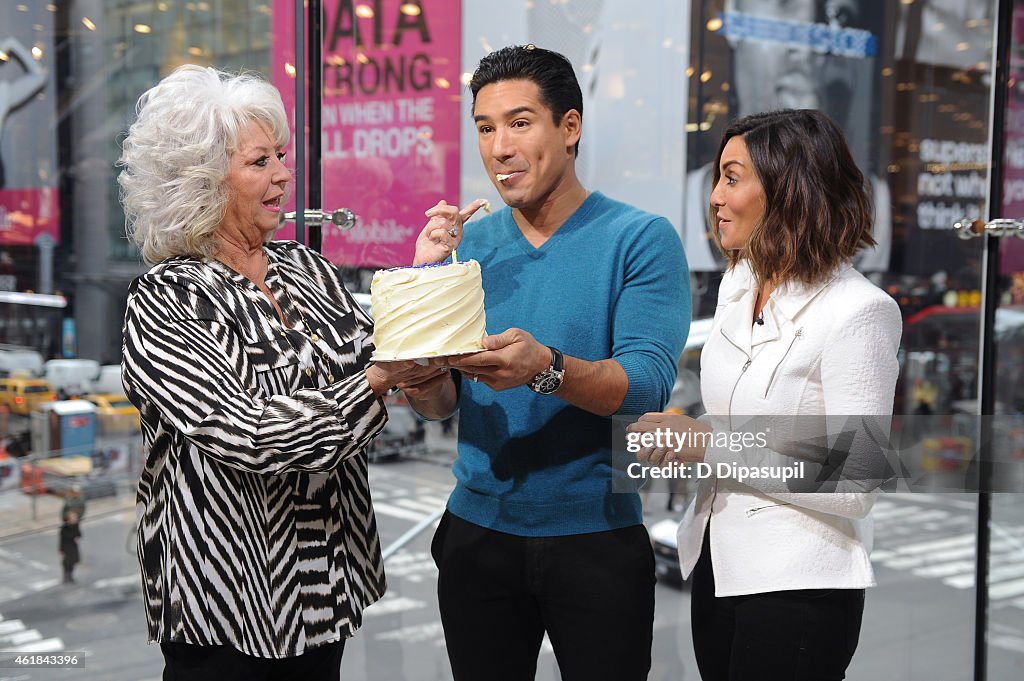 Paula Deen Visits "Extra"