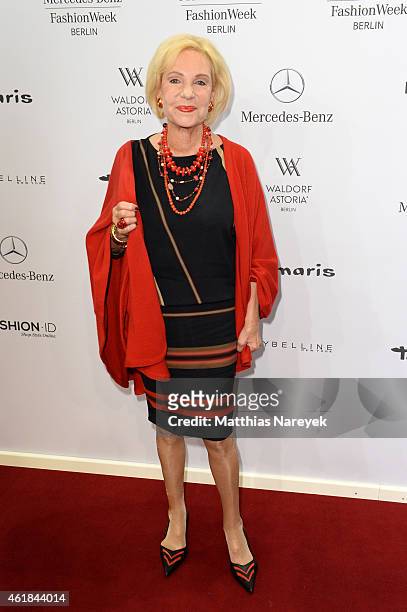 Dagmar Berghoff attends the Riani show during the Mercedes-Benz Fashion Week Berlin Autumn/Winter 2015/16 at Brandenburg Gate on January 20, 2015 in...