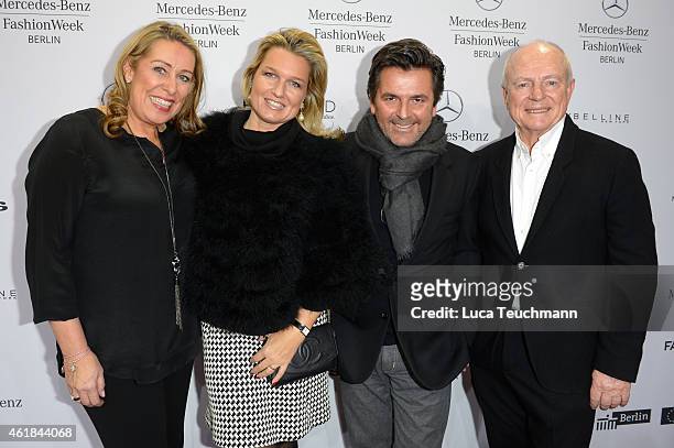 Martina Cruse, Claudia Anders, Thomas Anders and Juergen Buckenmaier attend the Riani show during the Mercedes-Benz Fashion Week Berlin Autumn/Winter...