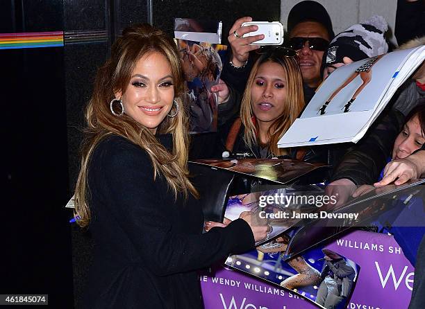 Jennifer Lopez leaves the "Wendy Williams Show" on January 20, 2015 in New York City.
