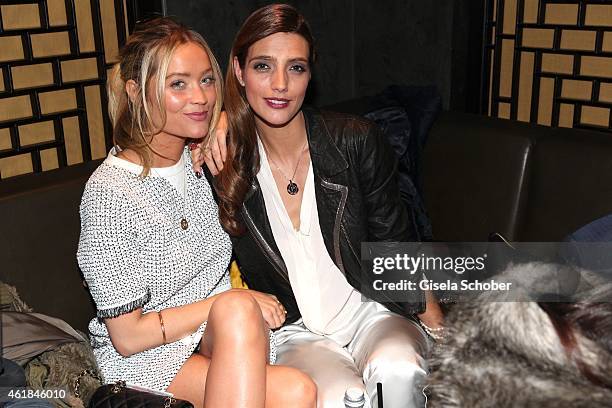 Laura Whitmore, Marvy Rieder during the Marc Cain Dinner at Sra Bua Bar on January 20, 2015 in Berlin, Germany.