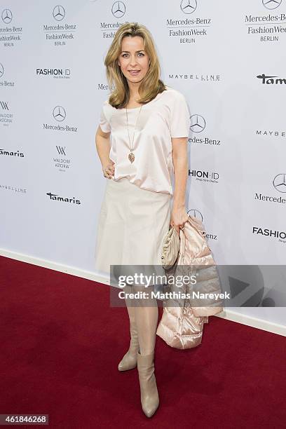 Bettina Cramer attends the Riani show during the Mercedes-Benz Fashion Week Berlin Autumn/Winter 2015/16 at Brandenburg Gate on January 20, 2015 in...