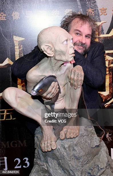 Director Peter Jackson attends "The Hobbit: The Battle of the Five Armies" Beijing Conference on January 20, 2015 in Beijing, China.