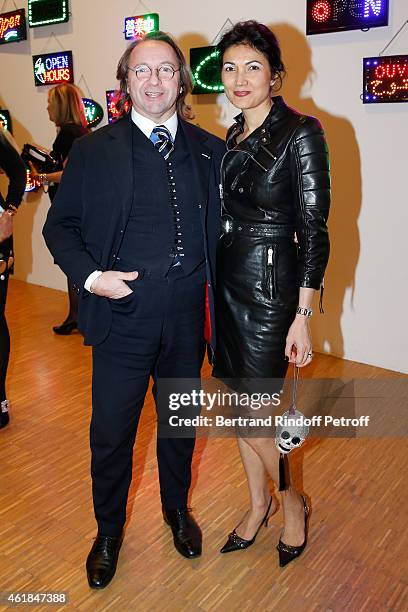 Bill Pallot and his companion Dina Daswani Lloyd attend the "Societe des Amis du Musee National d'Art Moderne" : Dinner at Beaubourg on January 20,...