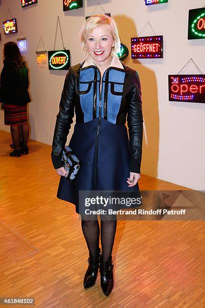 Photographer Cindy Sherman attends the "Societe des Amis du Musee National d'Art Moderne" : Dinner at Beaubourg on January 20, 2015 in Paris, France.