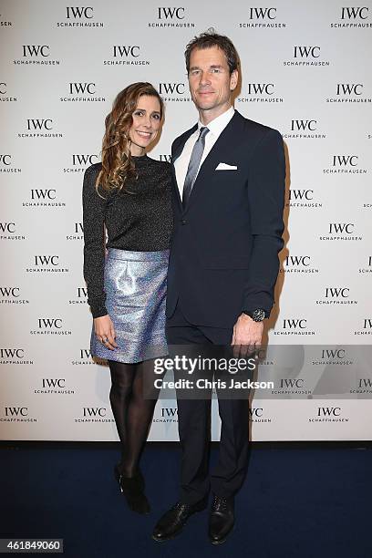 Jens and Conny Lehmann attend the IWC Gala Dinner during the Salon International de la Haute Horlogerie 2015 at the Palexpo on January 20, 2015 in...