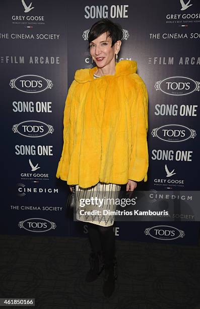 Amy Fine Collins attends the premiere of the Film Arcade & Cinedigm's "Song One" hosted by the Cinema Society & Tod's at Landmark's Sunshine Cinema...