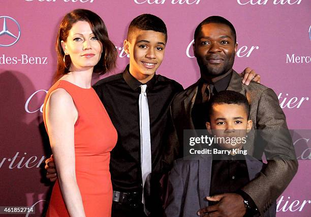 Actor David Oyelowo wife Jessica Oyelowo and sons Caleb Oyelowo and Asher Oyelowo arrive at the 26th Annual Palm Springs International Film Festival...