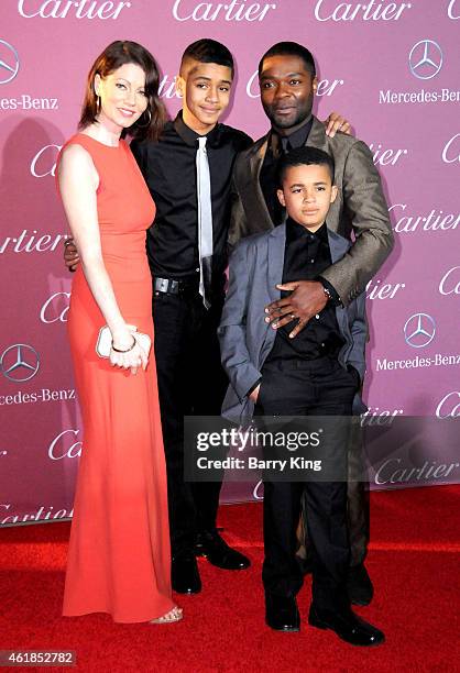 Actor David Oyelowo wife Jessica Oyelowo and sons Caleb Oyelowo and Asher Oyelowo arrive at the 26th Annual Palm Springs International Film Festival...