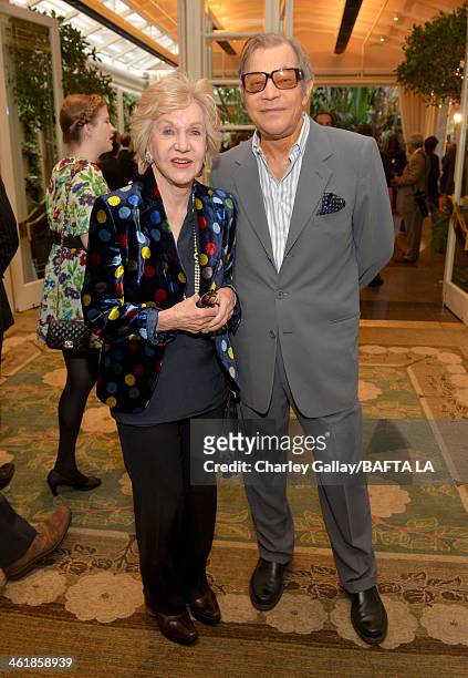 Patricia McCallum and actor Michael York attends the BAFTA LA 2014 Awards Season Tea Party at the Four Seasons Hotel Los Angeles at Beverly Hills on...