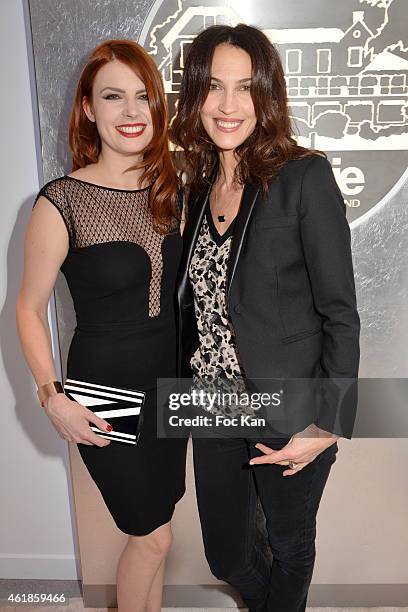 Elodie Frege and Linda Hardy attend 'La Prairie' Shop Opening Party at La Prairie Saint Honore on January 20, 2014 in Paris, France.