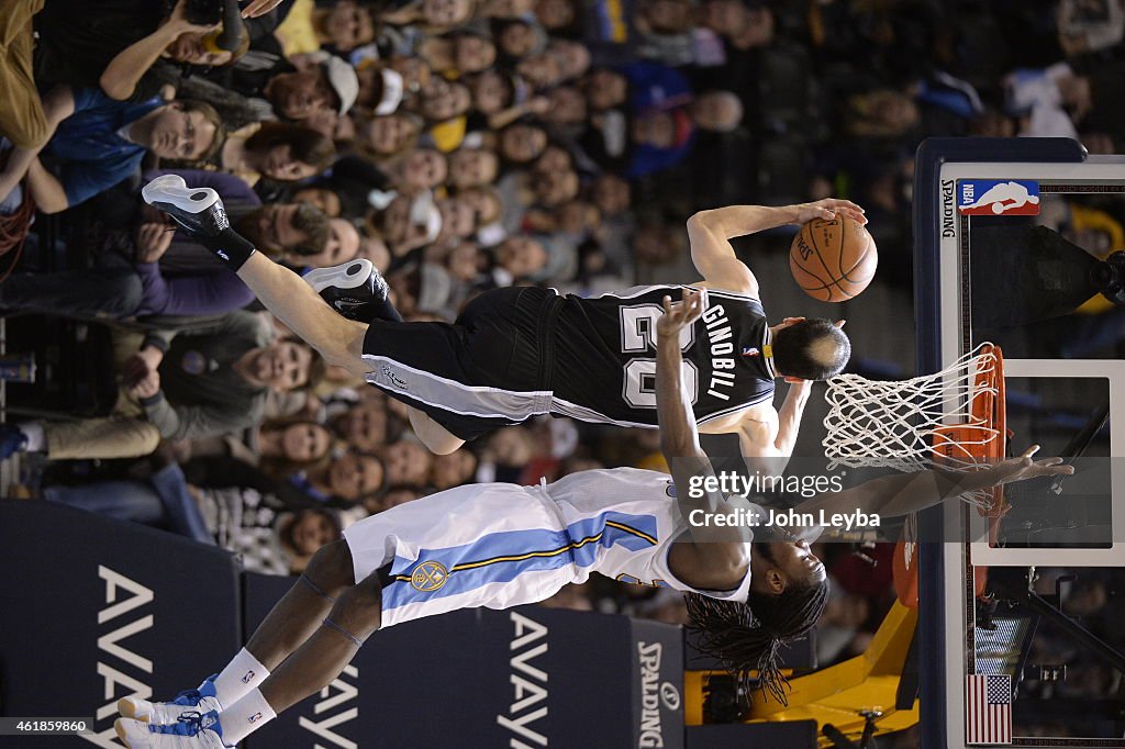 Denver Nuggets versus the San Antonio Spurs