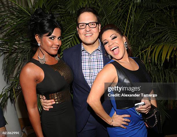 Maripily, Raul Gonzalez and Carolina Sandoval arrive at Telemundo International Welcome Party during NATPE 2015 at Adrienne Arsht Center on January...