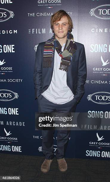 Musician/actor Johnny Flynn attends The Cinema Society & Tod's host the premiere of the Film Arcade & Cinedigm's "Song One" at Landmark's Sunshine...