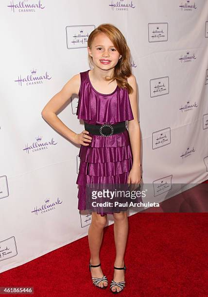 Actress Maggie Elizabeth attends the red carpet premiere of "Away & Back" at iPic Westwood on January 20, 2015 in Westwood, California.