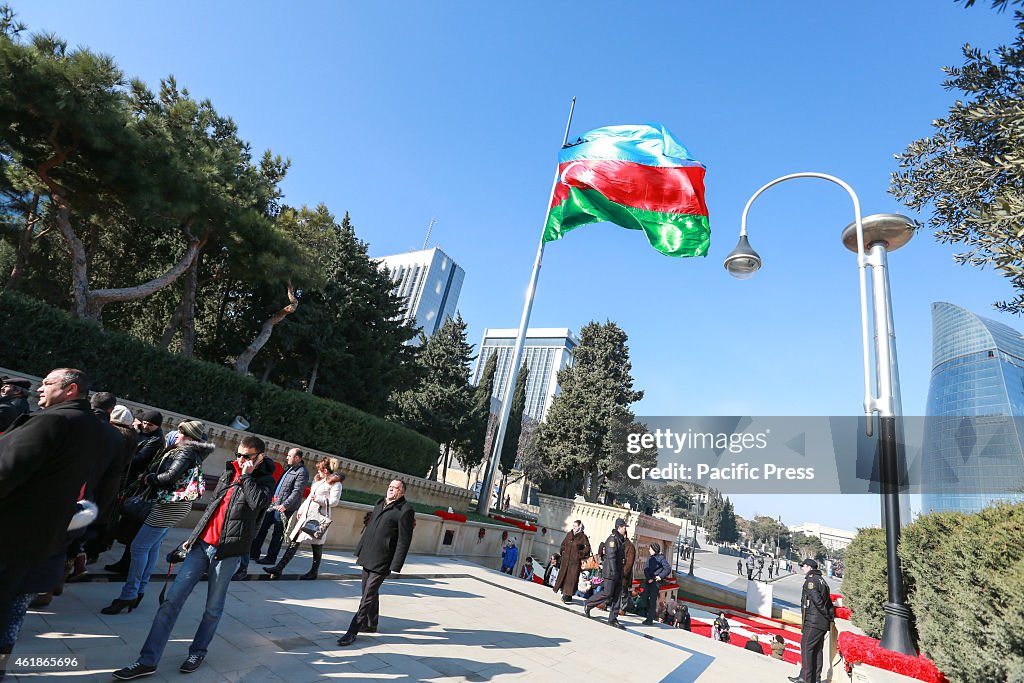 Residents  visit the Alley of Martyrs since early hours  to...