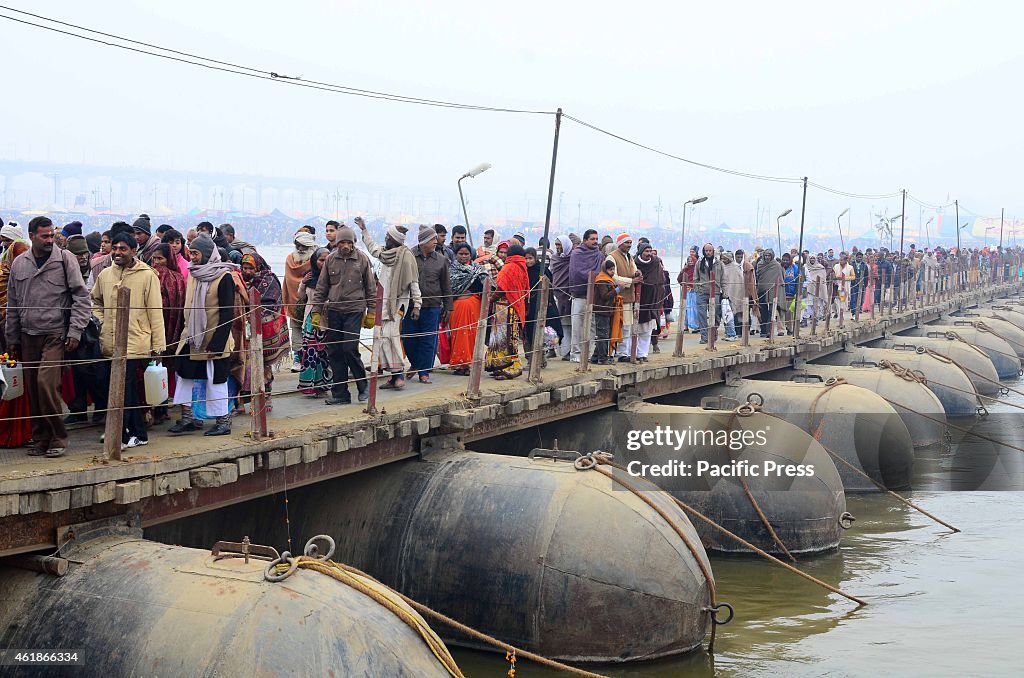 Devotees gathered at the  bank of Sangam to take holydip on...