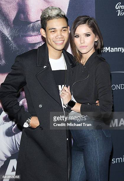 Roshon Fegan and Camia-Marie Chaidez arrive at the Los Angeles premiere of "Manny" held at TCL Chinese Theatre on January 20, 2015 in Hollywood,...