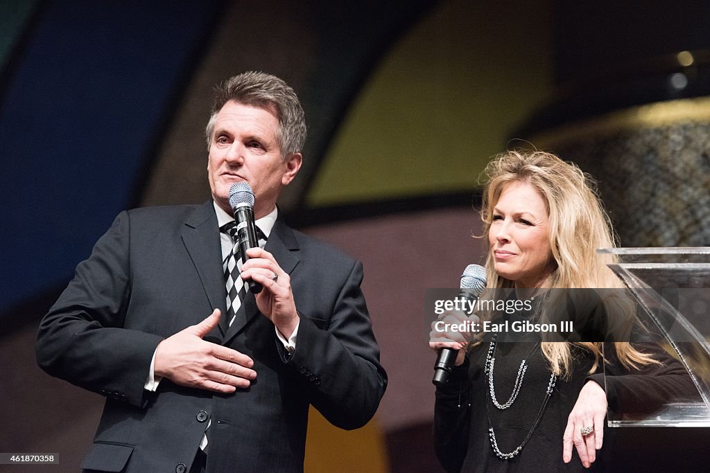 Matt Crouch and Laurie Crouch attend the Andrae Crouch Memorial