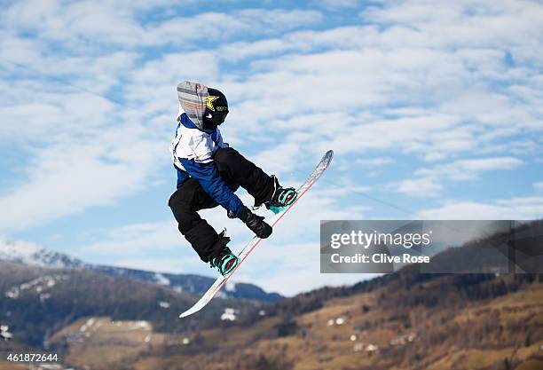 Kyle Mack of USA competes during the Men's Snowboard Slopestyle Final of the FIS Freestyle Ski and Snowboard World Championship 2015 on January 21,...