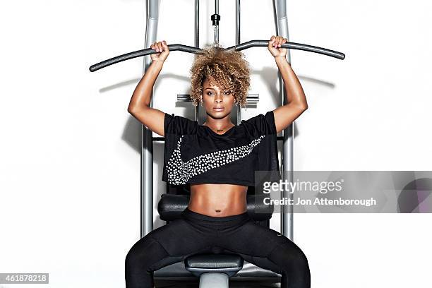 Model, singer and runner up in the UK's 2014 X-factor show, Fleur East is photographed for RWD magazine on January 16, 2013 in London, England.
