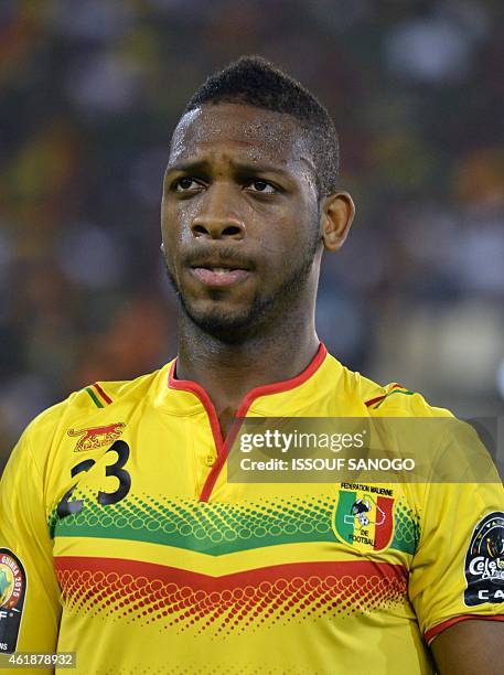 Mali's defender Molla Wague poses ahead of the 2015 African Cup of Nations group D football match between Mali and Cameroon in Malabo on January 20,...