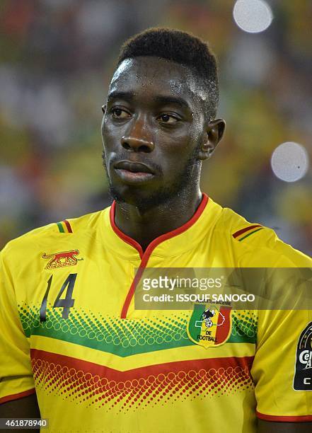 Mali's midfielder Sambou Yatabare poses ahead of the 2015 African Cup of Nations group D football match between Mali and Cameroon in Malabo on...