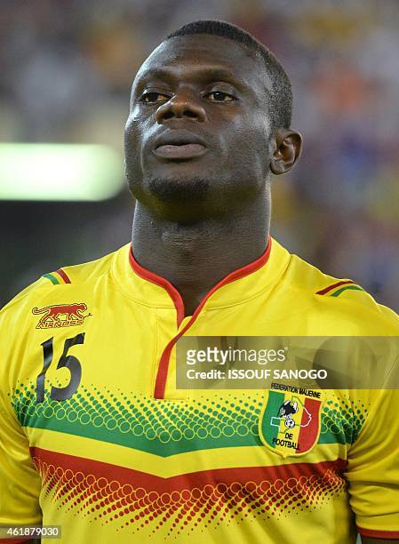 Mali's defender Drissa Diakite poses ahead of the 2015 African Cup of Nations group D football match between Mali and Cameroon in Malabo on January...